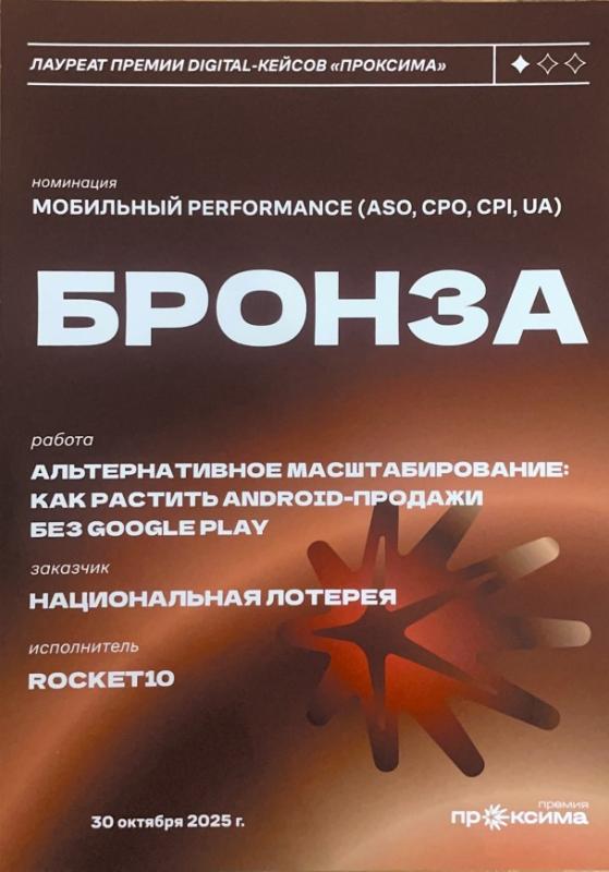 «Национальная Лотерея» вошла в число лидеров российского digital по версии премии «Проксима»