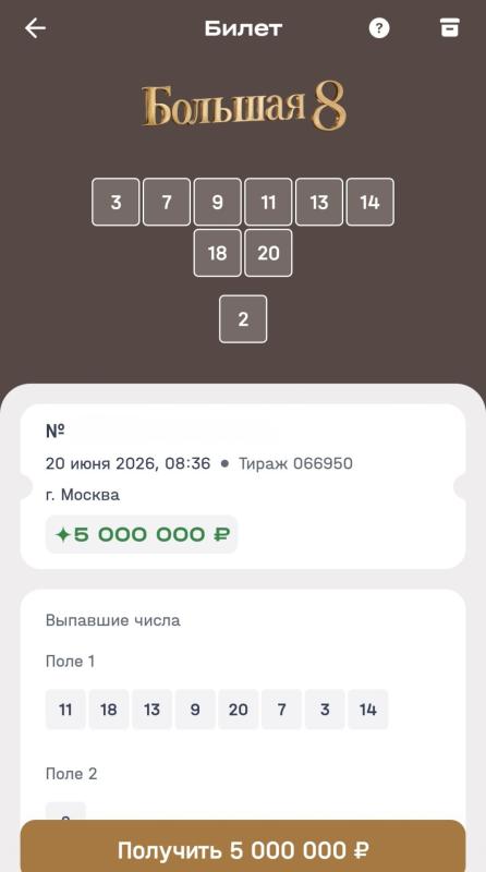Многодетная мама из Приморья выиграла 5 миллионов рублей в лотерее «Большая 8» благодаря интуиции