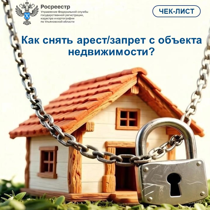Как снять аресты/запреты с недвижимости?
 Чек-лист от Управления Росреестра по Ульяновской области