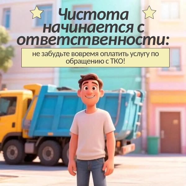 Чистота начинается с ответственности: не забудьте вовремя оплатить услугу по обращению с ТКО!